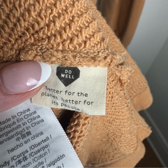 Madewell MWL AirTerry hooded sweatshirt dress lTan Knit Top - Picture 5 of 12